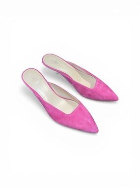 botkier barbie hot pink suede kitten heel Mule 7